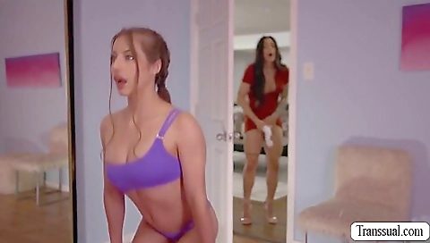 Big tits brunette slut with tattooed pussy fucks the boss