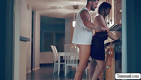 Bareback shemale anal sex with a hot shemale shemale