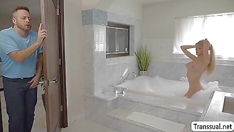 Thick blonde deepthroats friend's ass in hd porn video