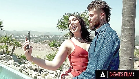 Brunette in stockings has anal sex with a huge cock