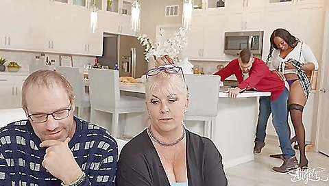 Black dude is getting spanked after he fucks a big booty chick